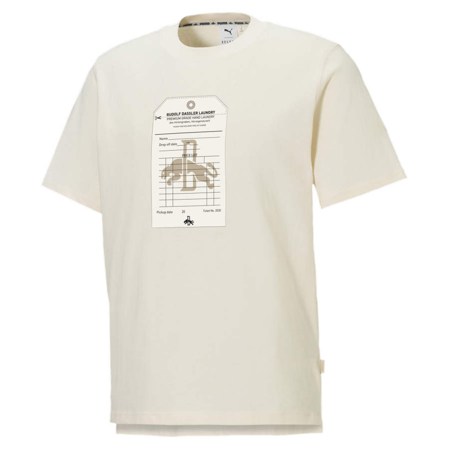 PUMA DASSLER LEGACY T Shirts Unisex Ecru Crew Neck Moderate Straight Fit