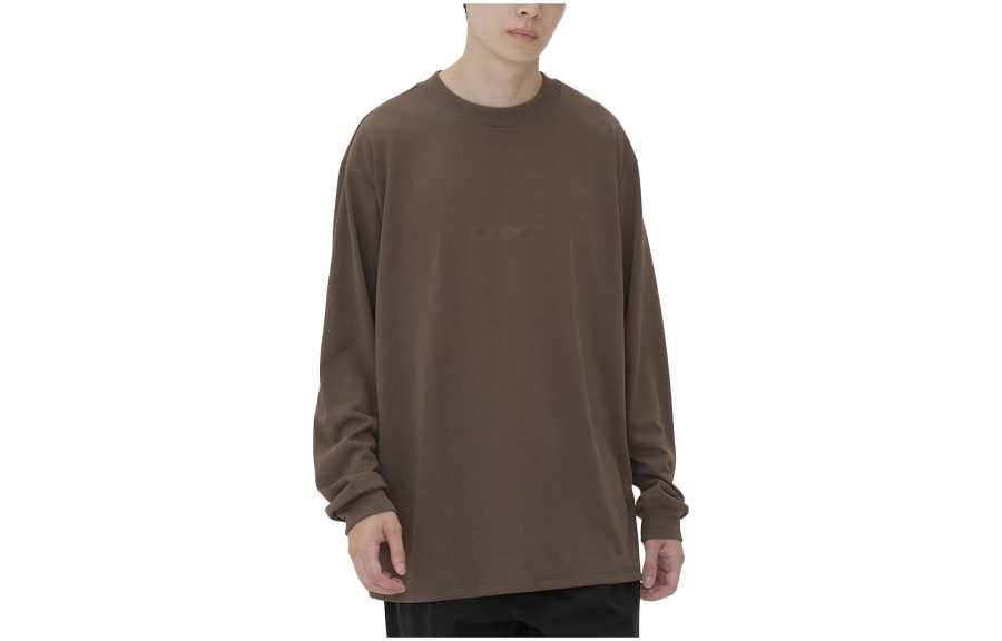New Balance New Balance T Shirts Men's Brown Crew Neck Moderate Straight Fit