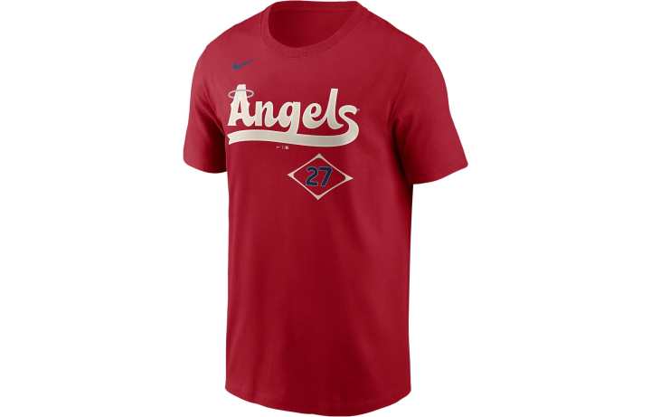 Nike Nike X MLB T Shirts Men's Red Crew Neck Moderate Straight Fit