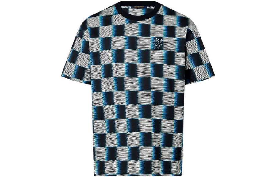 LOUIS VUITTON Lv Damier Short Sleeved Cotton T Shirt
