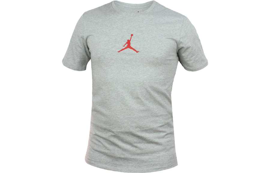 Jordan Jordan T Shirts Men's Gray Crew Neck Moderate Straight Fit