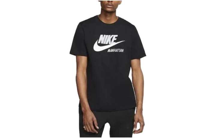 Nike Nike T Shirts Men's Black Crew Neck Moderate Straight Fit