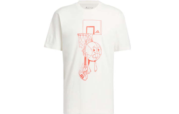 Adidas Adidas T Shirts Men's White Crew Neck Moderate Straight Fit