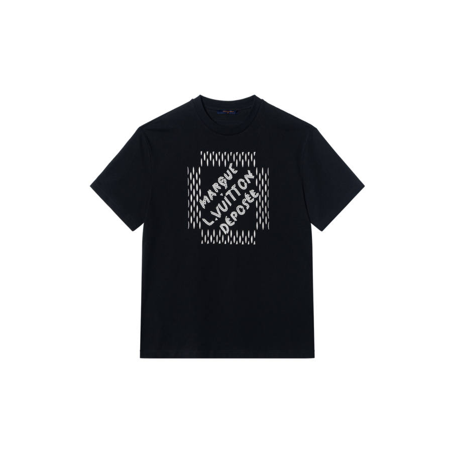 LOUIS VUITTON Embroidered Signature Cotton T Shirt