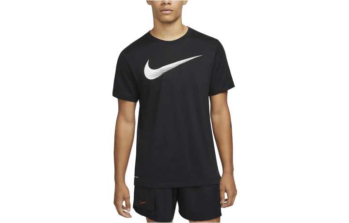 Nike Nike T Shirts Men's Black Crew Neck Moderate Straight Fit
