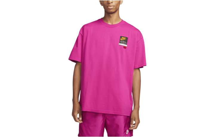Nike Nike T Shirts Men's Rose Red Crew Neck Moderate Straight Fit