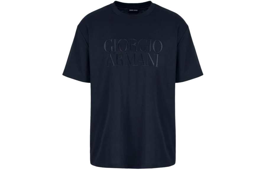 GIORGIO ARMANI Logo Embroidered Crewneck T Shirt
