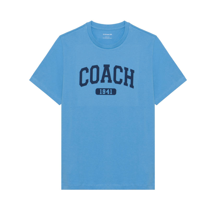 COACH Varsity T Shirt In Organic Cotton T Shirt Men's Blue