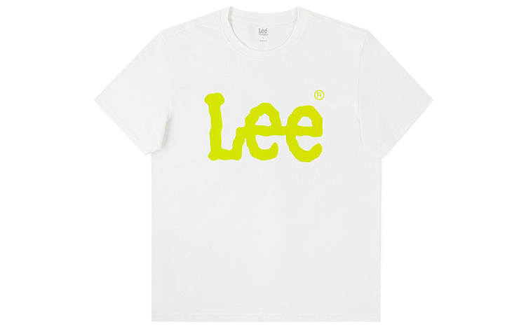 Lee T Shirts Men's White Crew Neck Moderate Straight Fit