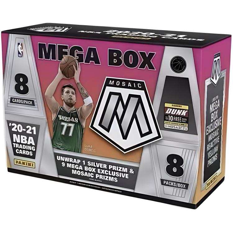 PANINI 2020 21 Mosaic Mega Box Mosaics NBA Player Cards Box, Basketball Sports Cards Whole Box