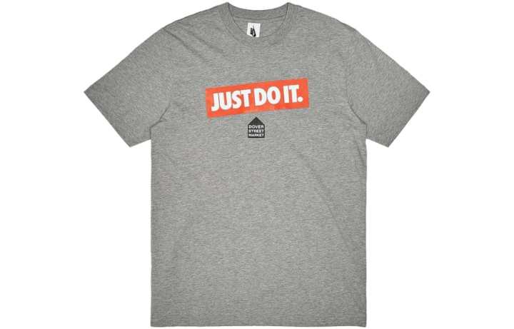 Nike Nike T Shirts Men's Gray Crew Neck Moderate Straight Fit