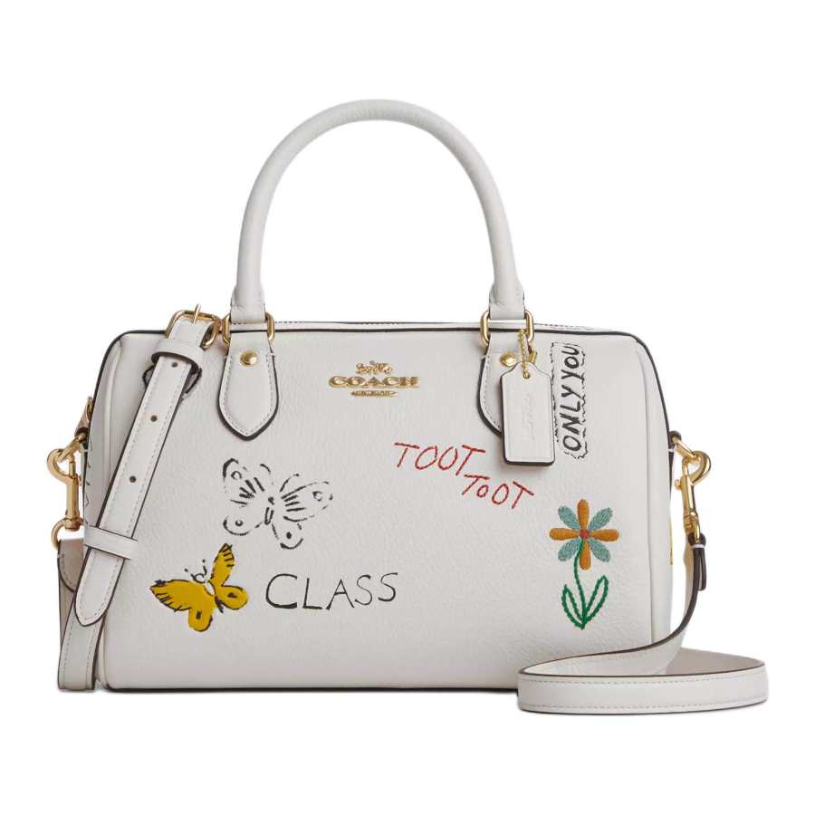 COACH COACH Leather One Shoulder Handbag Medium Women's White