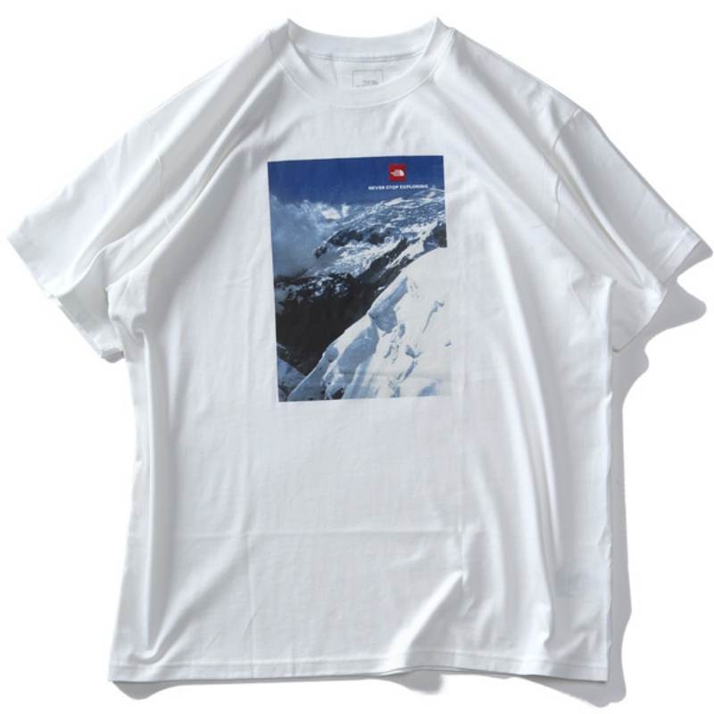 THE NORTH FACE T Shirts Men's White Crew Neck Moderate Straight Fit