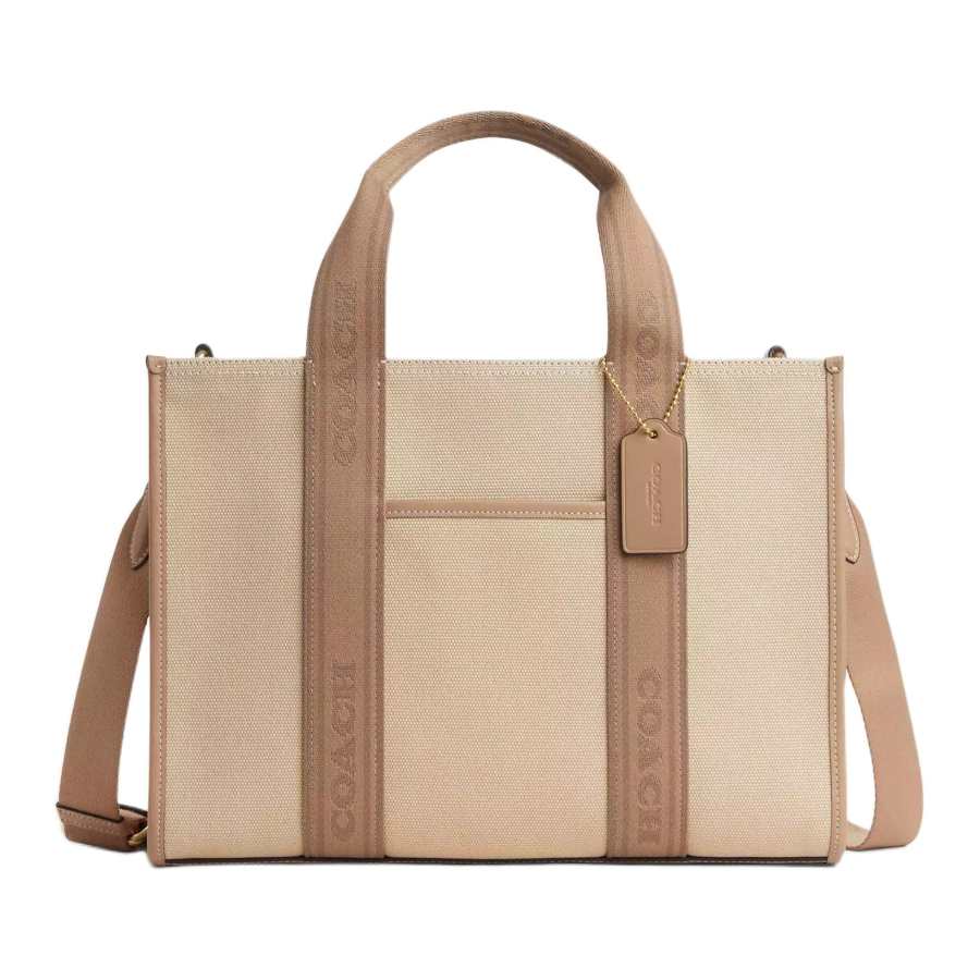 COACH Smith Canvas With Leather Tote Bag, Shopping Bag, Shoulder Bag, Handbag Large Women's Natural