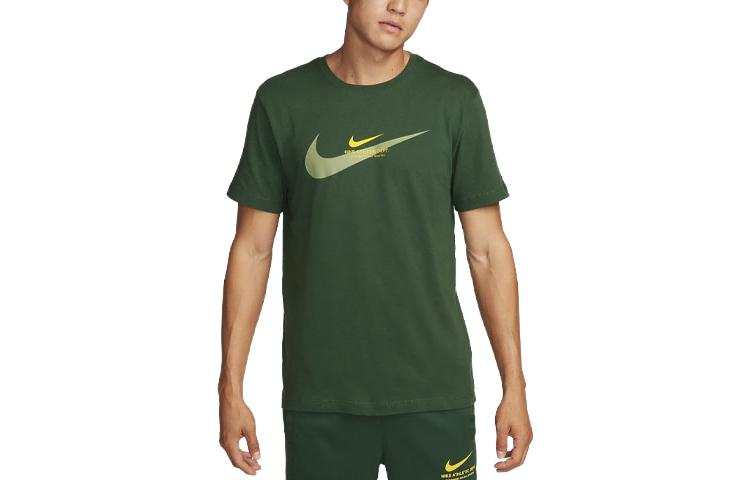 Nike Nike T Shirts Men's Green Crew Neck Moderate Straight Fit