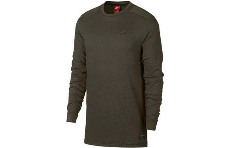 Nike Nike T Shirts Men's Army Green Crew Neck Moderate Straight Fit