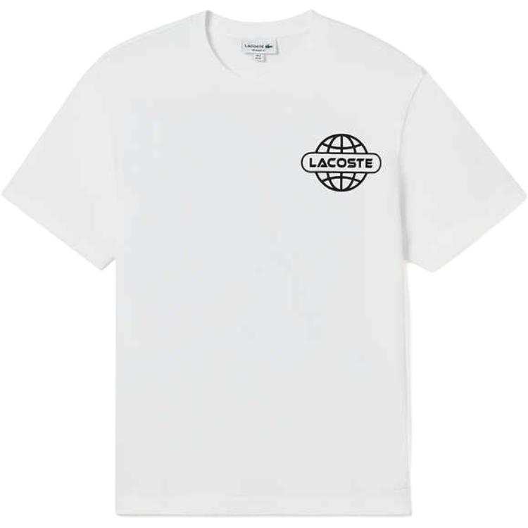 LACOSTE T Shirts Men's White 001 Crew Neck Moderate Straight Fit