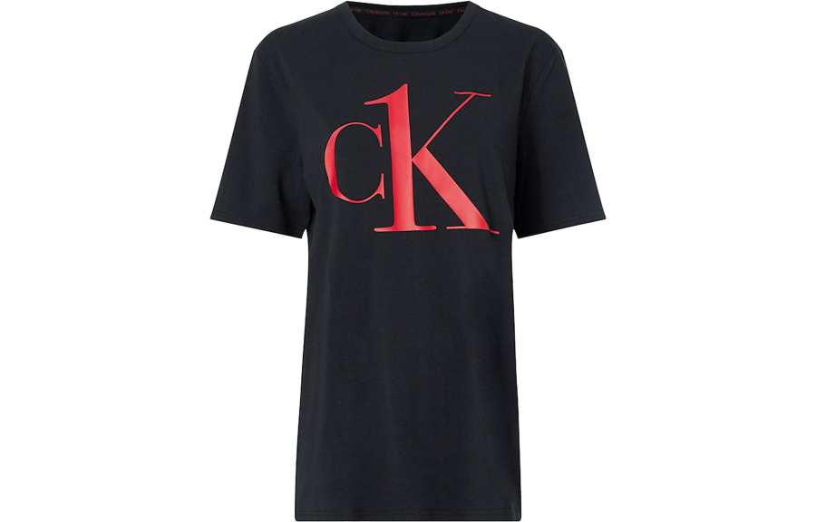 Calvin Klein T Shirts Men's Black Crew Neck Moderate Straight Fit