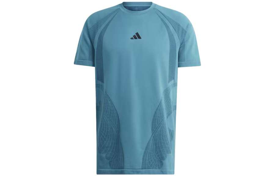 Adidas Adidas AEROREADY T Shirts Men's Blue Crew Neck Moderate Straight Fit