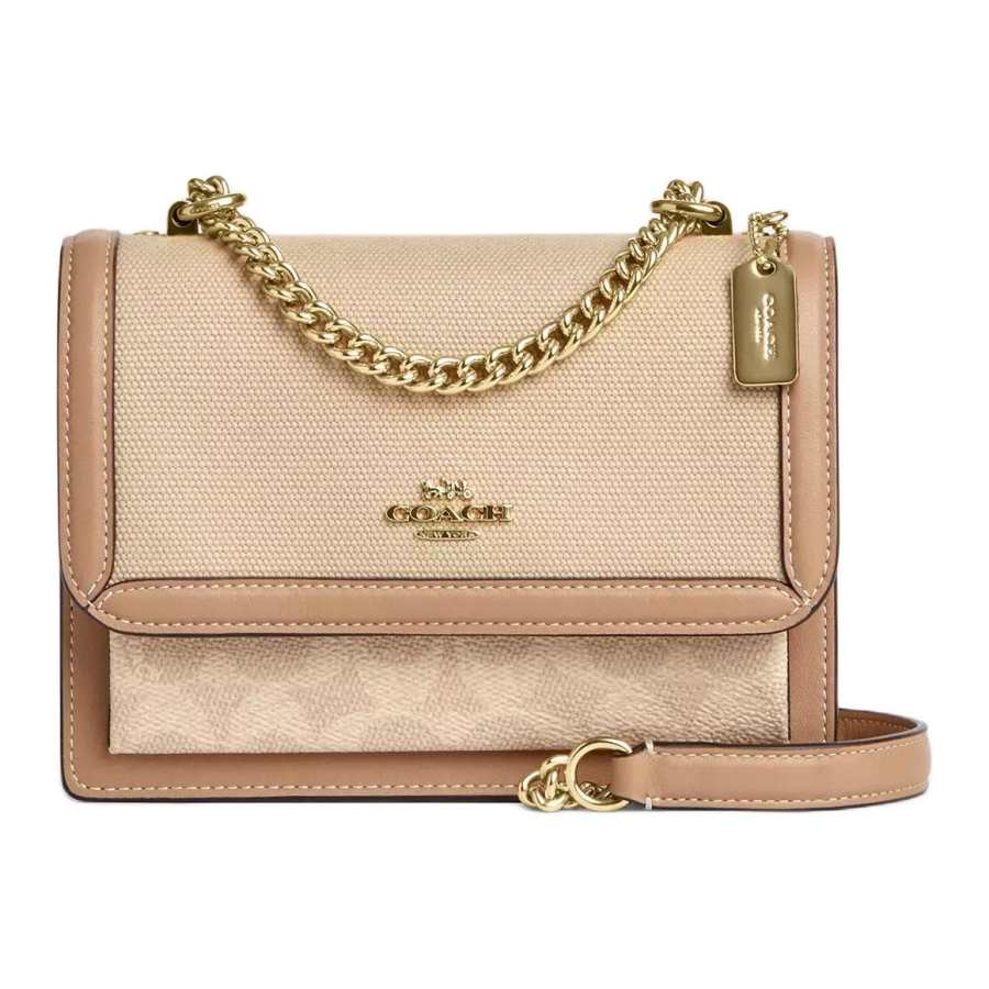 COACH Klare Coated Canvas Shoulder Bag Small Women's Beige