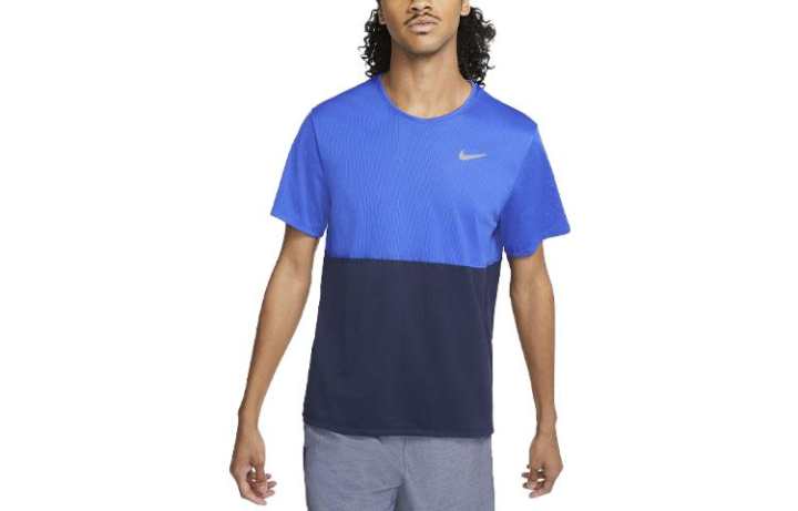 Nike Nike T Shirts Men's Blue Crew Neck Moderate Straight Fit