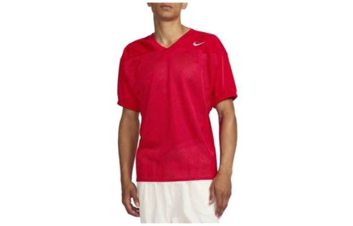 Nike Nike T Shirts Men's Red V Neck Moderate Straight Fit