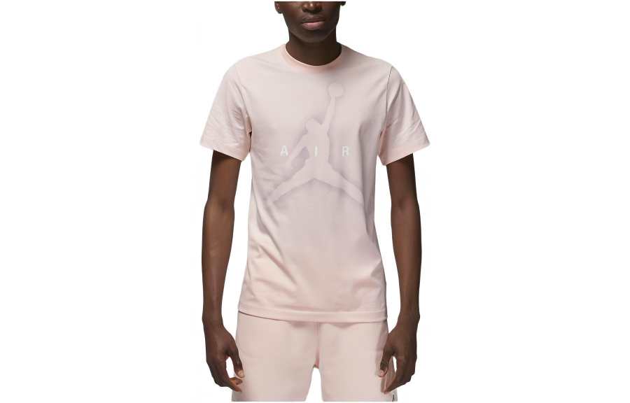 Jordan Jordan T Shirts Men's Pink Crew Neck Moderate Straight Fit