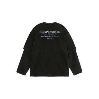 FORNINES T Shirts Unisex Crew Neck Moderate Mock Two Piece