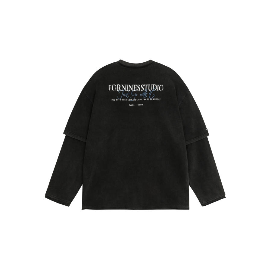 FORNINES T Shirts Unisex Crew Neck Moderate Mock Two Piece