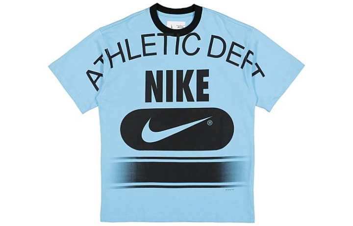 Nike Nike T Shirts Unisex Cool Blue Crew Neck Moderate Straight Fit