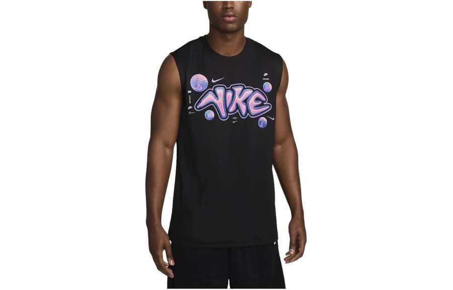 Nike Nike Dri FIT Sleeveless Basketball T Shirt T Shirt Men's Black