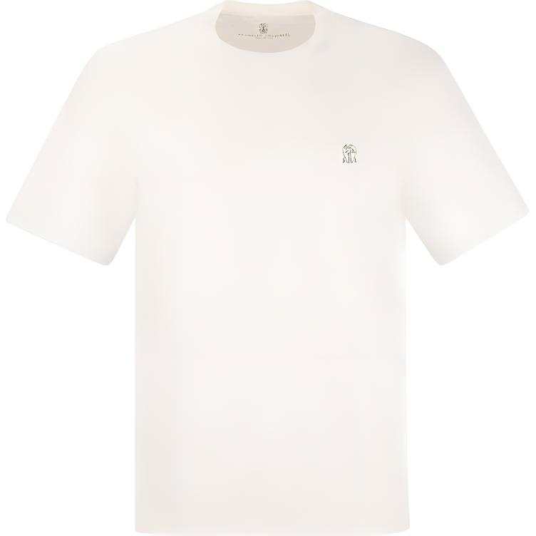 Brunello Cucinelli Logo embroidered Cotton T shirt