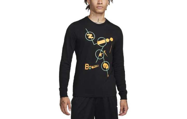 Nike Nike T Shirts Men's Black Crew Neck Moderate Straight Fit