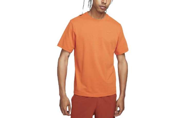 Nike Nike T Shirts Men's Orange Crew Neck Moderate Straight Fit