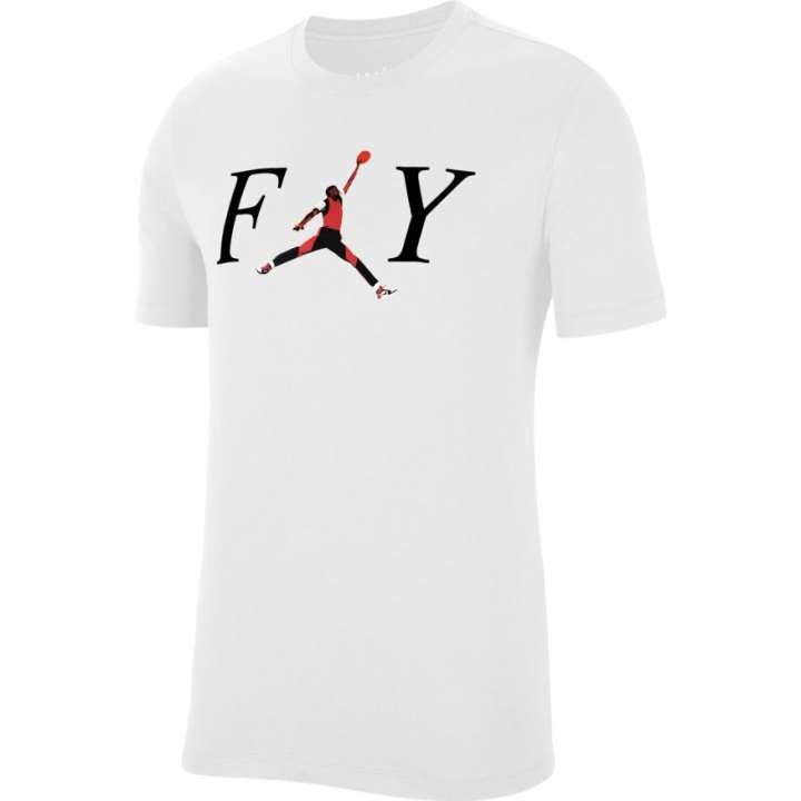 Jordan Jordan T Shirts Men's White Crew Neck Moderate Straight Fit