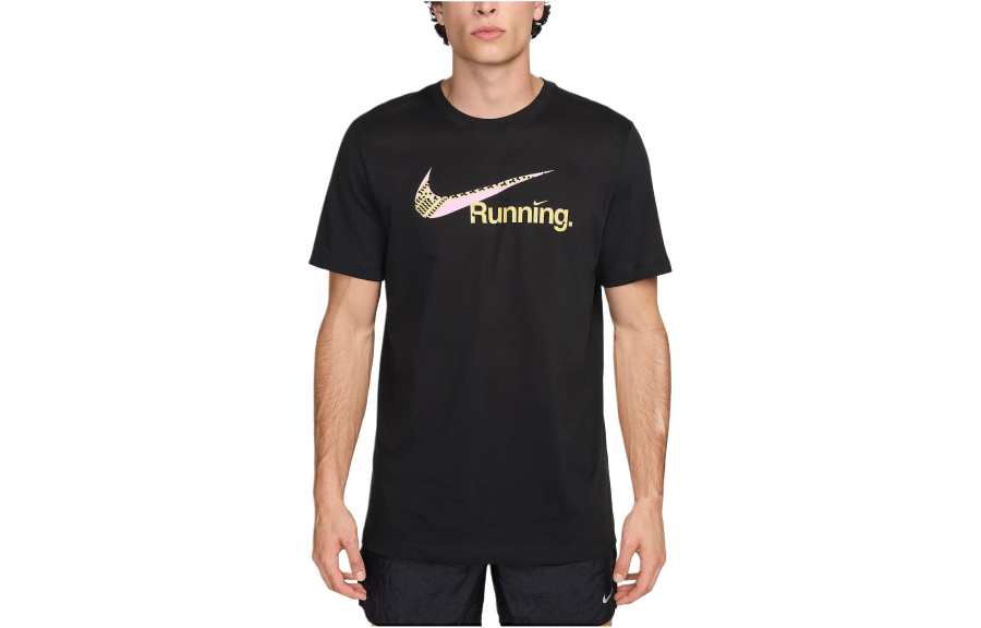 Nike Nike Dri FIT Running T Shirt T Shirt Men's Black