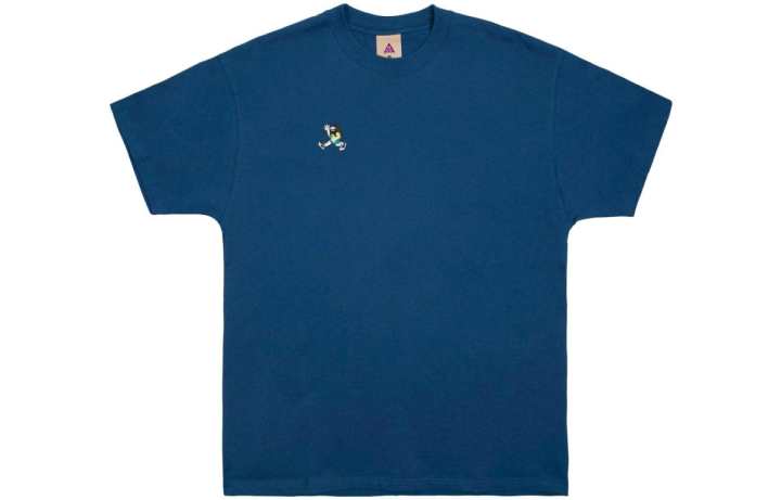 Nike Nike T Shirts Men's Blue Crew Neck Moderate Straight Fit