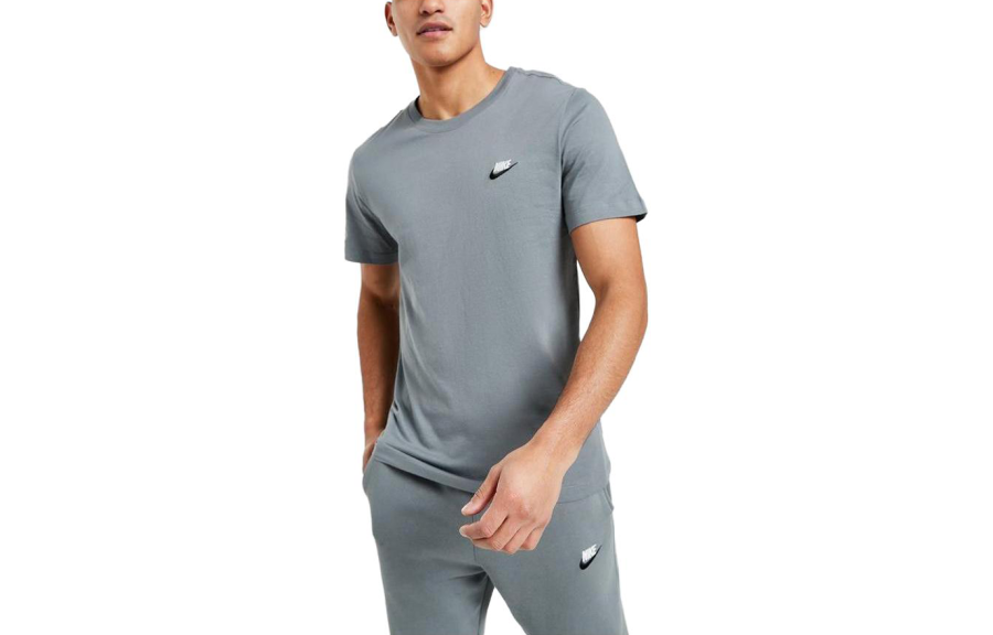 Nike Nike T Shirts Men's Gray Crew Neck Moderate Straight Fit