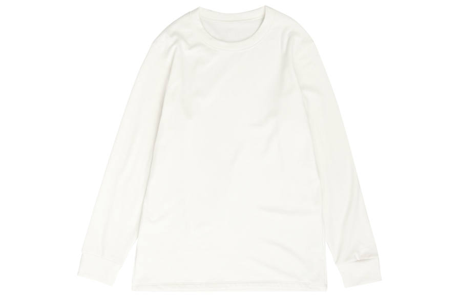 UNIQLO T Shirts Men's Ivory Crew Neck Moderate