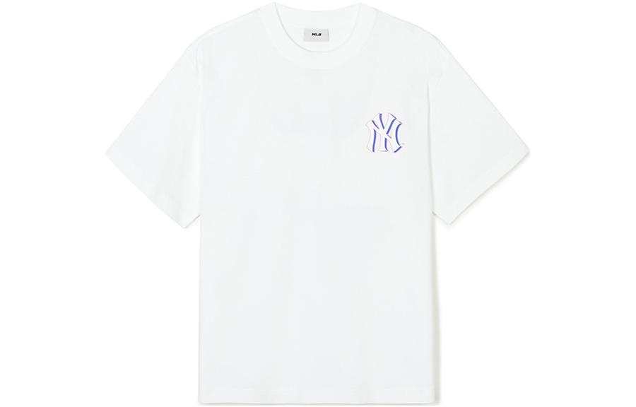 MLB New York Yankees T Shirts Unisex Ecru Crew Neck Moderate Straight Fit
