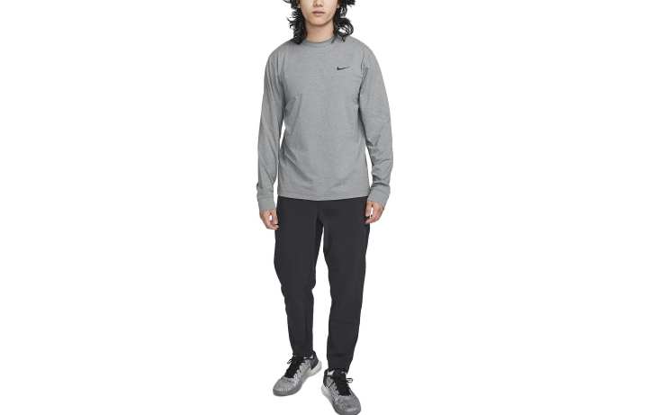 Nike Nike T Shirts Men's Smoke Gray Crew Neck Moderate Straight Fit