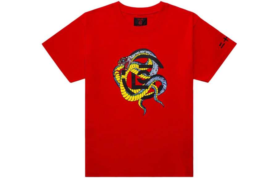 CLOT X Luu Dan FW23 T Shirts Unisex Red Crew Neck Moderate Straight Fit
