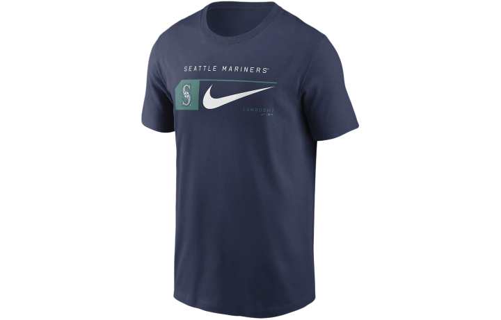 Nike Nike Seattle Mariners Team Swoosh Lockup T Shirt Men's Marine Blue