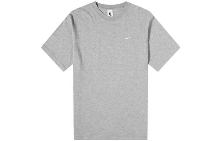 Nike Nike T Shirts Men's Gray Crew Neck Moderate Straight Fit