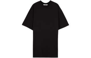 MSGM T Shirts Men's Black Crew Neck Moderate Straight Fit