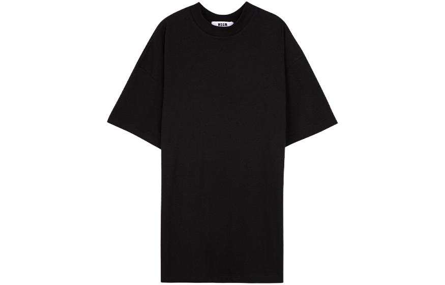 MSGM MSGM T Shirts Men's Black Crew Neck Moderate Straight Fit