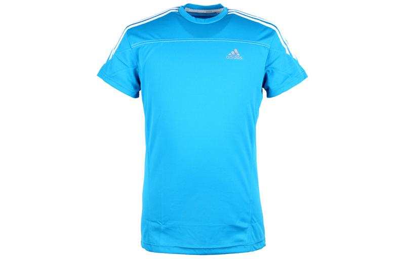 Adidas Adidas T Shirts Men's Blue Crew Neck Moderate Straight Fit