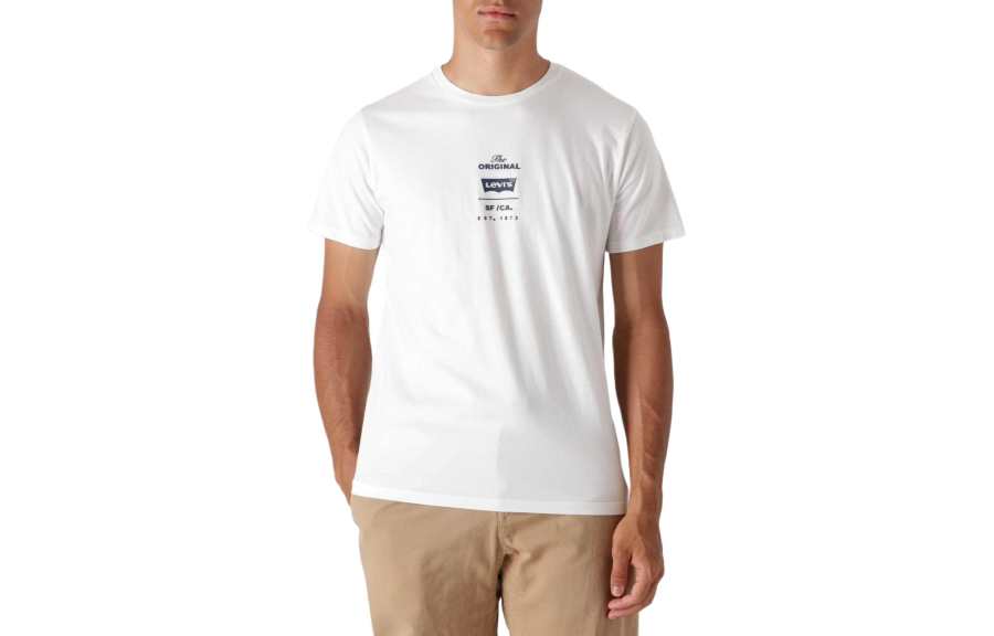 Levis Levis T Shirts Men's White Crew Neck Moderate