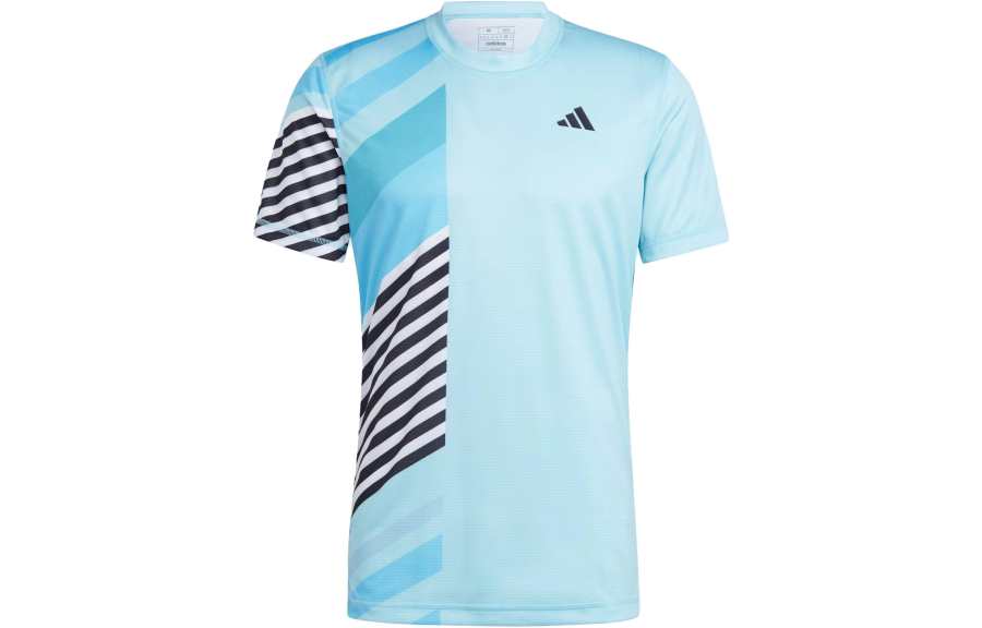 Adidas Adidas T Shirts Men's Blue Crew Neck Moderate Straight Fit