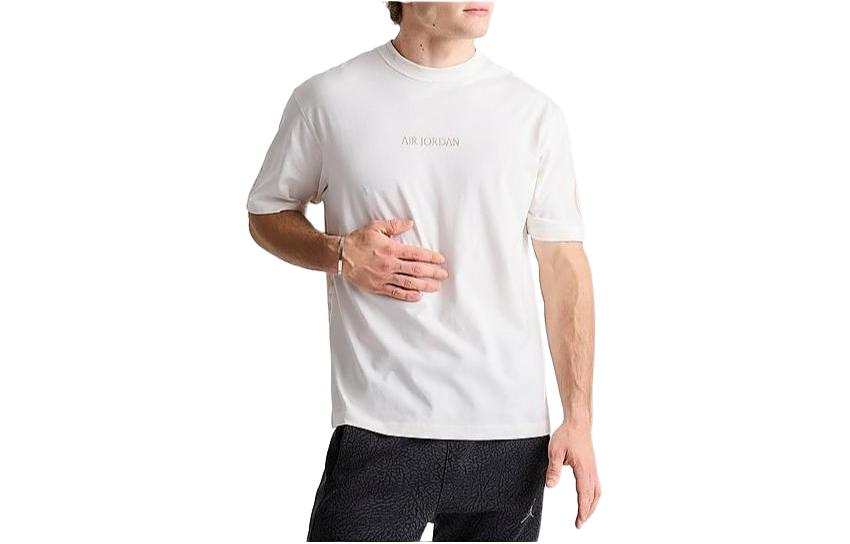 Jordan Jordan T Shirts Men's White Crew Neck Moderate Straight Fit
